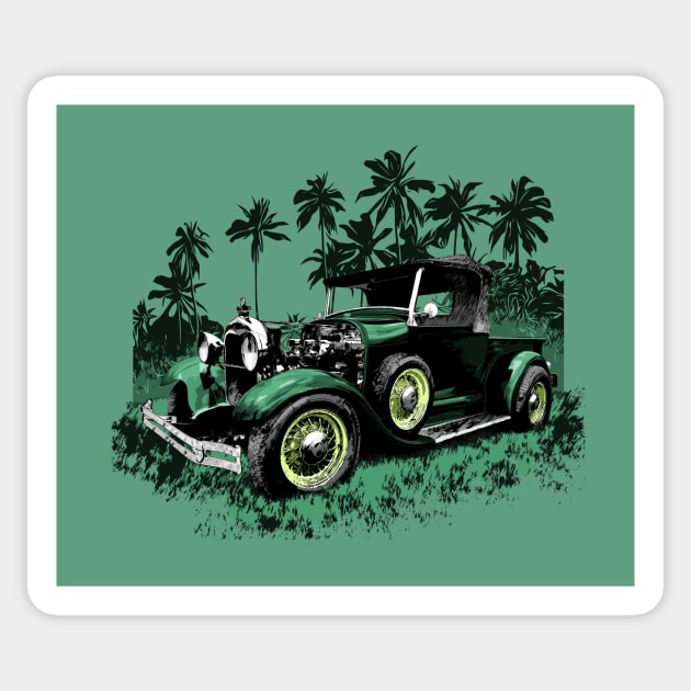 Green 30 Ford Truck Hot Rod Sticker by ZoeysGarage